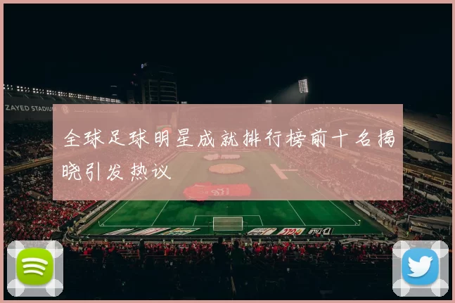 全球足球明星成就排行榜前十名揭晓引发热议